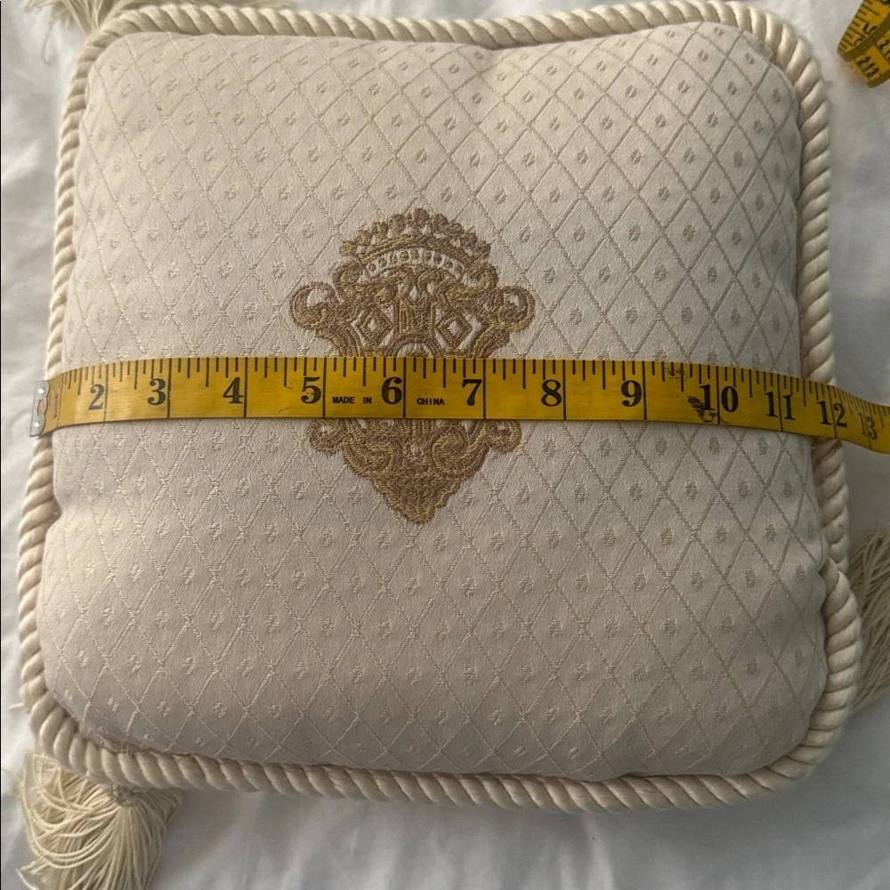 Waterford embroidered pillow with tassels